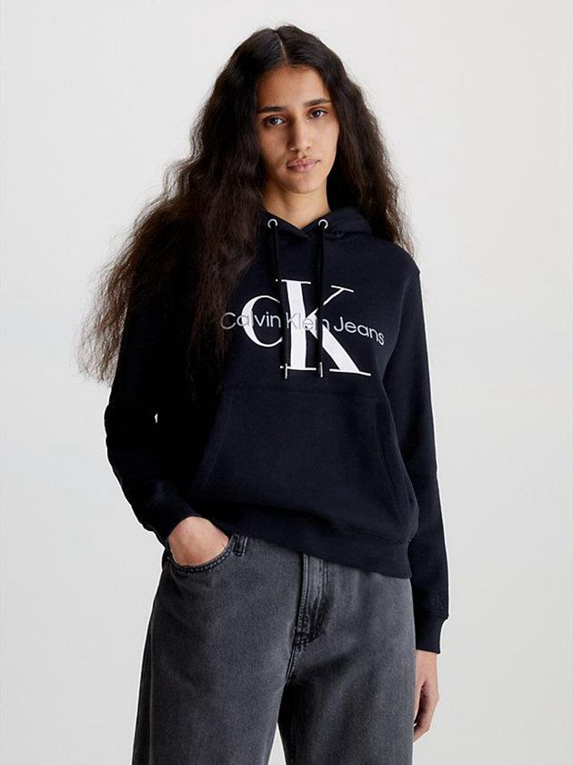 Calvin Klein USA Monogram Womens Hoodie Black 1825769-CR